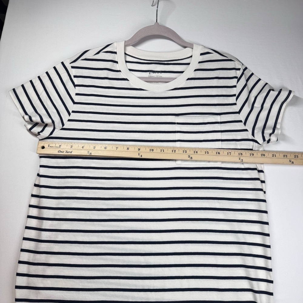 Set of 2 Pact Organic Cotton T Shirt Dress Sz L Pocket Crewneck Striped New - Picture 7 of 11